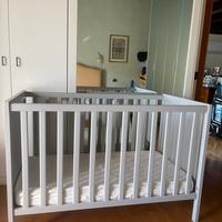 Lettino Ikea SUNDVIK grigio + materasso e rete