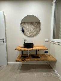 Mensole Lavabo in legno e Resina