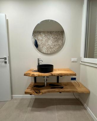 Mensole Lavabo in legno e Resina