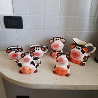 Set 6 Mucche in ceramica