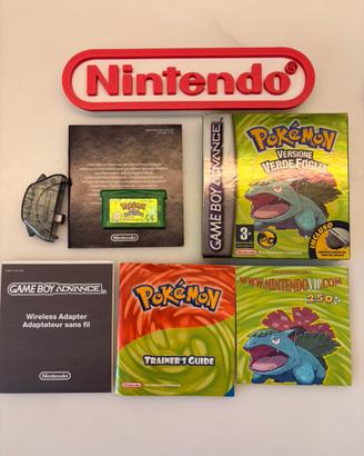 Pokémon Versione Verde Foglia GBA CIB + Adattatore