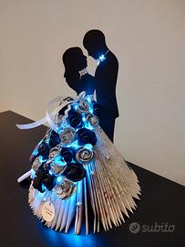 Lampada handmade con libri riciclati