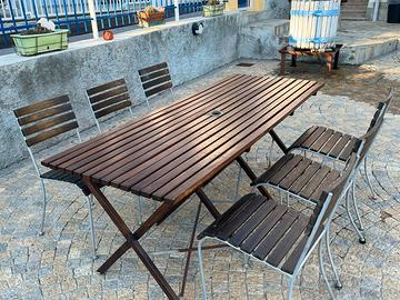 tavolo da giardino con 6 sedie