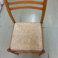 6 sedie con paglia intrecciata legno chiaro