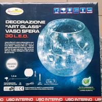 Vaso sfera decorativo con led