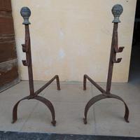 Alari antichi in ferro battuto