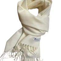 sciarpa bianca in tessuto pura lana superfine