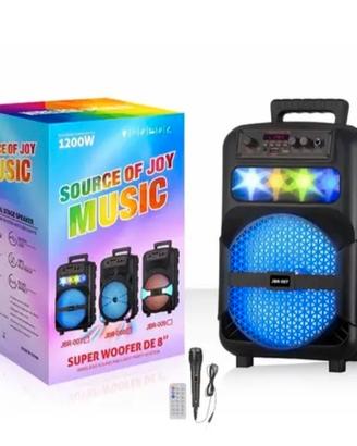 Cassa bluetooth portatile karaoke 1200 watt pmpo 