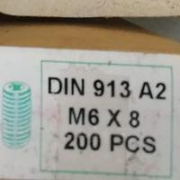 Grani filettati INOX  DIN 913 A2 CE M6X8