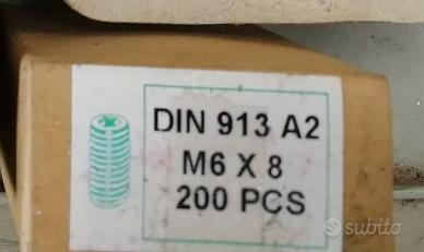 Grani filettati INOX  DIN 913 A2 CE M6X8