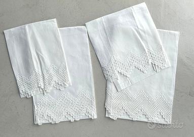 Set di asciugamani con ricamo geometrica