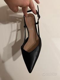Slingback nera pelle 39