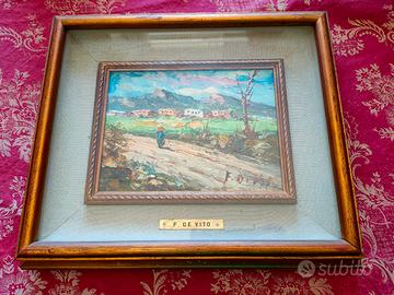 Quadro F. De Vito olio su Tavola anni '70