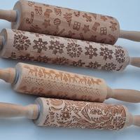 Mattarello Decorativo Natale in Legno Inciso – Ren