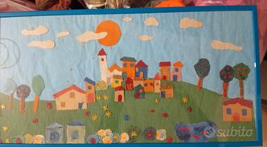 Quadri paesaggi di stoffa