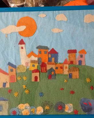Quadri paesaggi di stoffa
