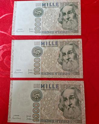 3 banconote da 10000lire Marco Polo FDS