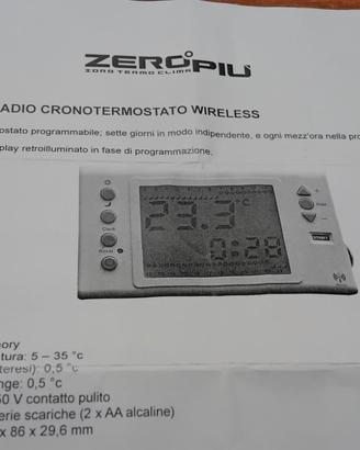 CRONOTERMOSTATO WIRELESS ZEROPIU'