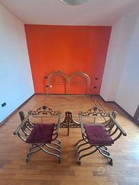 Letto d’epoca in ferro battuto +2 sranni originali