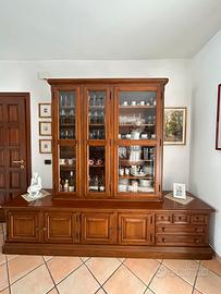 Credenza con vetrina in legno massello