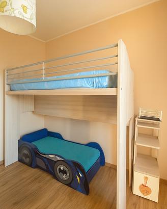 Letto a soppalco scorrevole