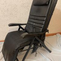 Poltrona massaggiante elettrica sdraio in pelle