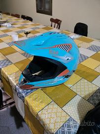 casco bhr azzurro e arancione 