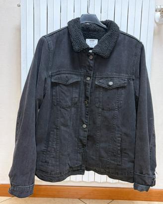 Giacca nera Bershka con interno sherpa - taglia L