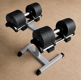 Coppia Manubri Regolabili 32 kg + Stand Supporto