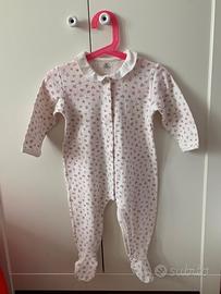 PETIT BATEAU Tutina pigiama neonata bimba 12 MESI