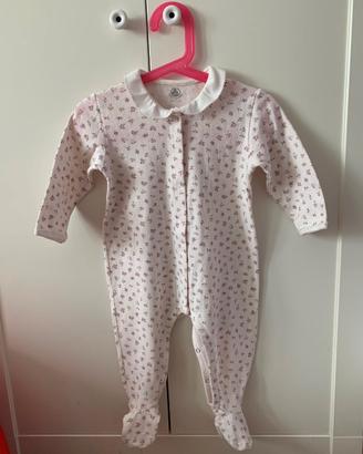 PETIT BATEAU Tutina pigiama neonata bimba 12 MESI