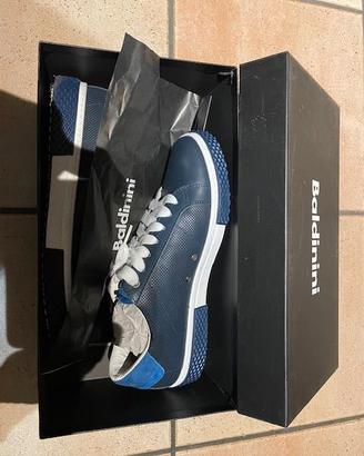 Scarpe sneakers Baldinini in pelle blu taglia 42