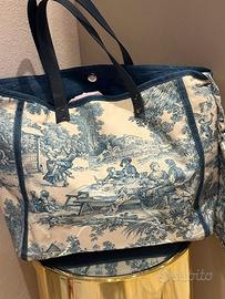 borsa in tessuto fantasia toile de jouy