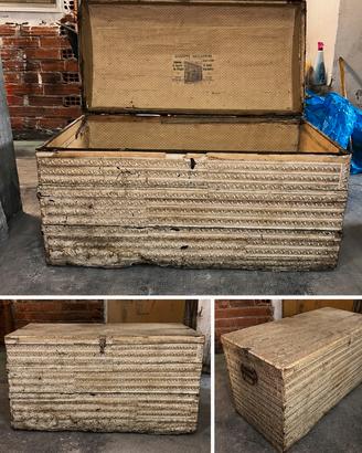 Baule - Cassapanca antica vintage in legno