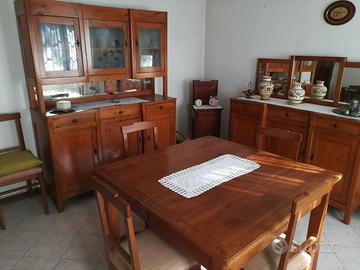 SET ARREDO ANTICO DA SALOTTO IN CILIEGIO MASSELLO