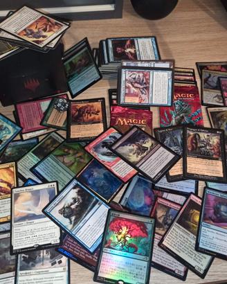 Lotto carte Magic Gathering rare, brillanti, dado