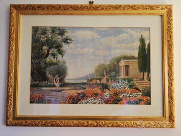 Quadro antiquario antico acquarello pittore chini