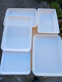 5  vassoi bianchi varie misure