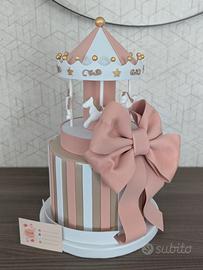 torta scenografica giostrina rosa 