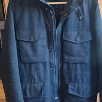 ASPESI FIELD JACKET COT IN LANA - NAVY TAGLIA M