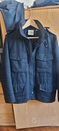 ASPESI FIELD JACKET COT IN LANA - NAVY TAGLIA M