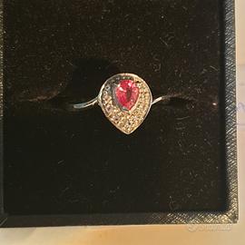 ANELLO ARGENTO STERLING 925 con RUBINO TRAMONTO e.