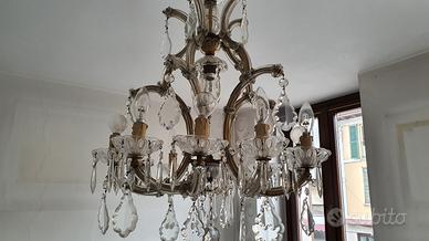 N.2 lampadari e N.4 applique coordinati antichi