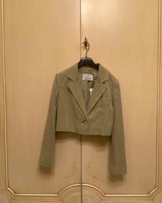 Blazer cropped verde salvia Stradivarius XS NUOVO💚