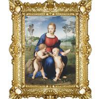 STAMPA MADONNA CARDELLINO RAFFAELLO CORNICE 55X45