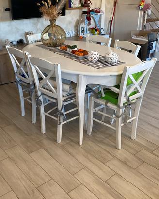 tavolo ovale shabby chic 