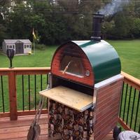 Forno a legna per pizza 70x70 verde da giardino
