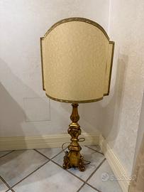 Lampada Vintage Barocca in Porcellana Dorata