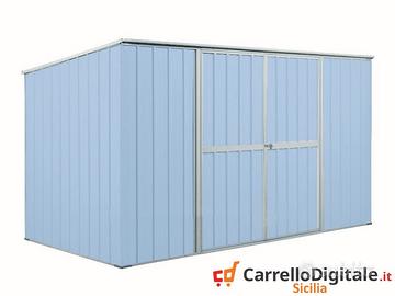 Casetta giardino in Acciaio 345x186cm azzurro
