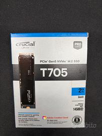 Crucial T705 SSD 2TB NVMe M.2 PCIe Gen5 14500 MB/s